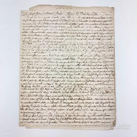 Rarissima Lettera autografa di Ireneo Affò ann1784