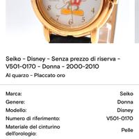 Seiko alba disney placcato oro