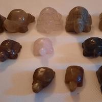 collezione set di 13 tartarughe in pietra dura