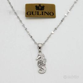 Collana donna orobianco18kt con cavalluccio E.2110