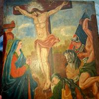 vecchio quadro dipinto su tavola 