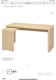 Scrivania ikea malm con piano estraibile