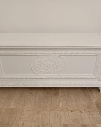 Cassapanca vintage epoca bianca shabby chic