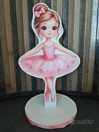 Sagoma Ballerina  2D  con base glitter 