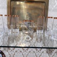 Bicchieri con filo oro zecchino e porta ghiaccio