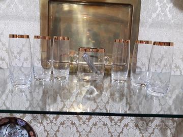 Bicchieri con filo oro zecchino e porta ghiaccio