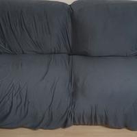 coppia di divani in pelle blu