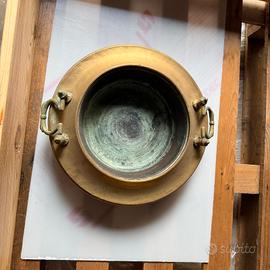 Braciere/Scaldaletto antico in rame/ottone-Vintage