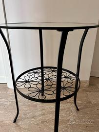 Tavolino in Ferro Battuto e Vetro