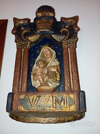 Capitello in legno Madonna con Bambino del 1700