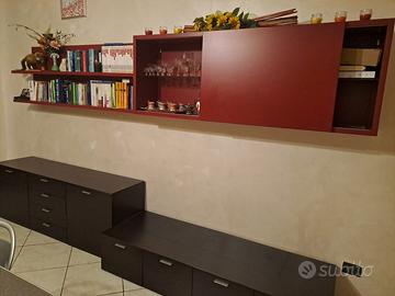 Mobili Soggiorno Moderni Rosso e Nero