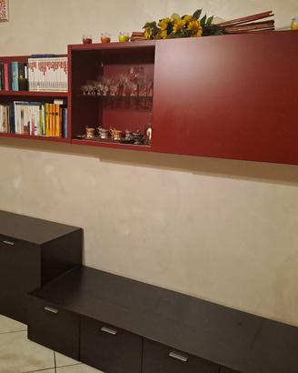 Mobili Soggiorno Moderni Rosso e Nero