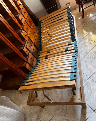 DUE strutture letto con reti a doghe ortopediche