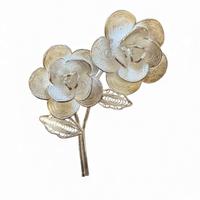 Spilla argento .925 anni '70 con motivi floreali