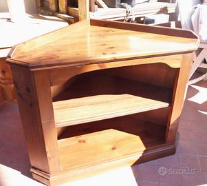 Angoliera in pino tinta castagno