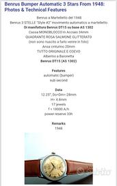 Orologio Benrus automatico