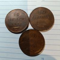 lotto 3 PZ monete antiche 1800