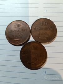 lotto 3 PZ monete antiche 1800