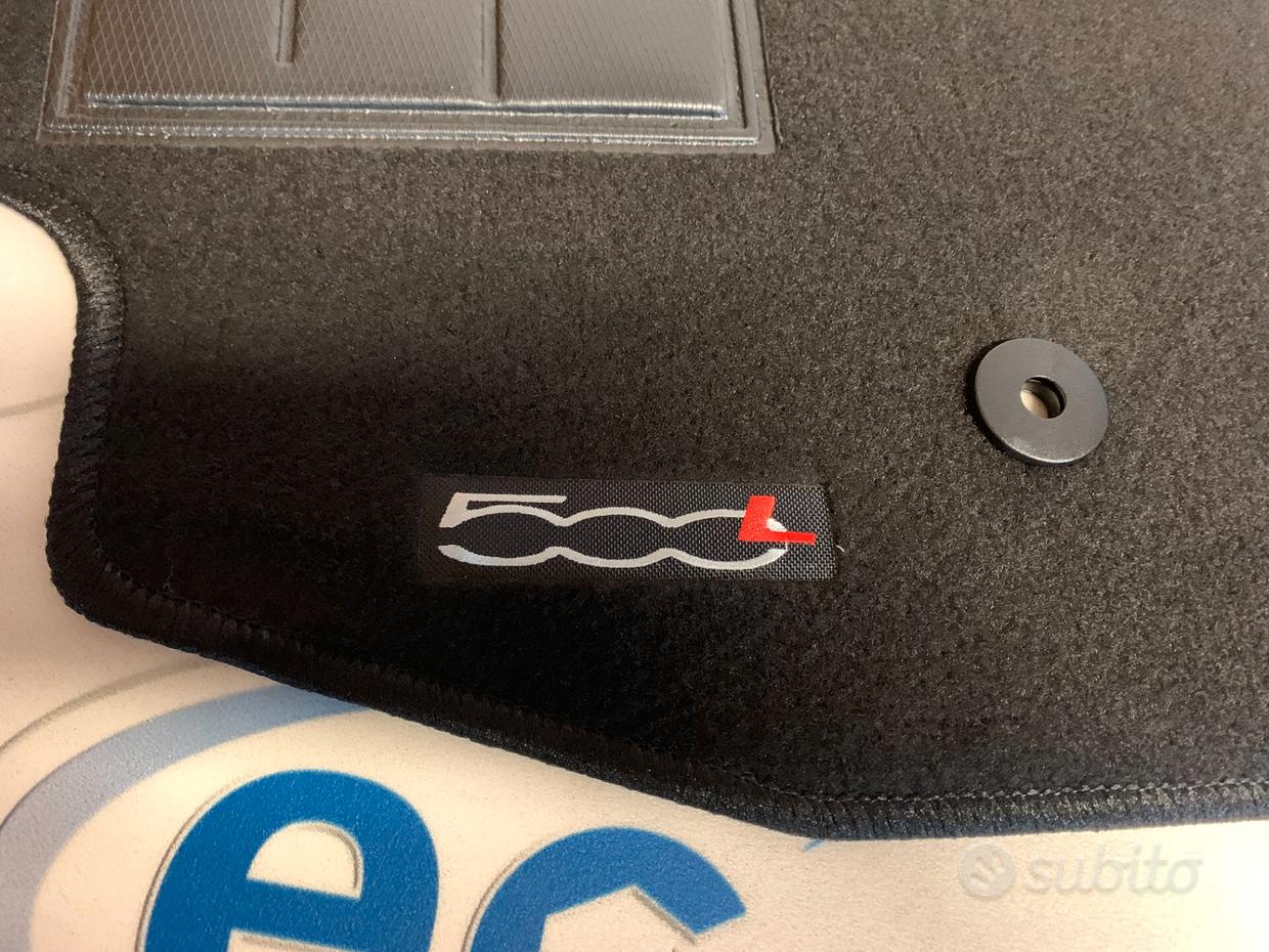 Tappetini Auto Per Fiat 500L 2017-2023 - Moquette Con Logo, Battitacco Gomma, Made In Italy - Foto 8