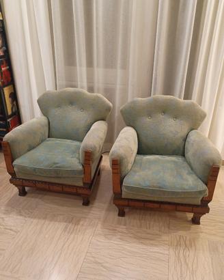 2 Poltrone di velluto decò