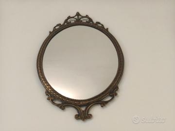 Specchio ovale metallo epoca vintage