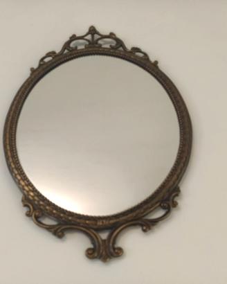 Specchio ovale metallo epoca vintage