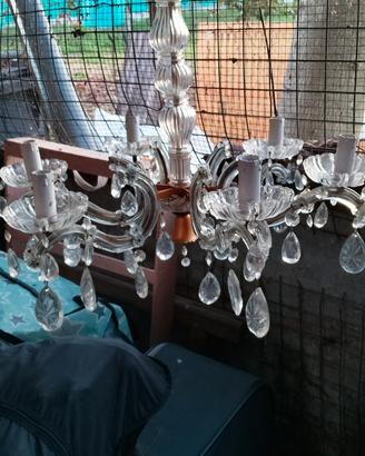 lampadario cristallo 6 luci vintage 
