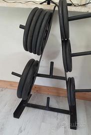 Pesi palestra più supporto e bilanciere