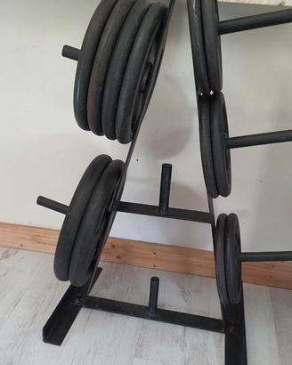 Pesi palestra più supporto e bilanciere