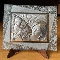 Icona Madonna con Bimbo Argento + Swarovski