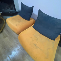 Divano modulare con 2 pouf & schienale mobile