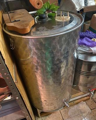 Fusto x olio in acciaio inox 18/10