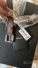 Emporio Armani TONGUE BELT - Cintura - bracken
