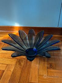 Centrotavola vetro fiore blu