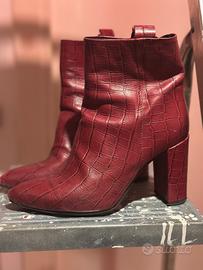 Stivali Rossi effetto coccodrillo