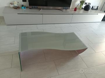 TAVOLO DA SALOTTO IN VETRO TEMPERATO ONDA