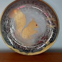 Piatto da esposizione in porcellana e ORO 24Kt inc