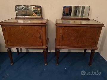 Coppia comodini Art Déco anni ’30 in radica