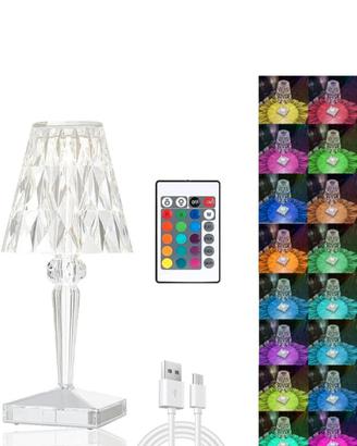 Lampada da tavolo i-glow a led con ottica in crist