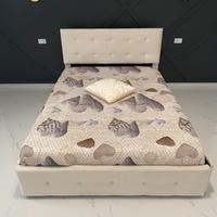 Letto effetto velluto beige