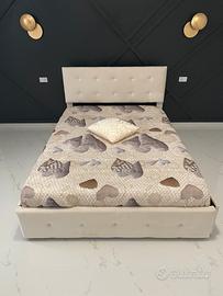 Letto effetto velluto beige