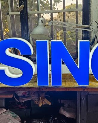 INSEGNA VINTAGE LUMINOSA RECUPERO ARREDO INDUSTRIA