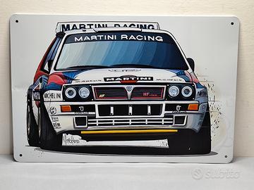 Poster in metallo Lancia Delta Integrale  20x30cm 