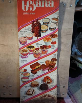 cartello gelati Besana vintage 