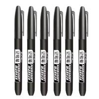 Set di sei pennarelli indelebili neri.  - Colore: