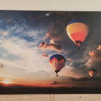  Grande quadro su tela "tramonto in mongolfiera"  