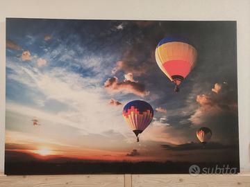  Grande quadro su tela "tramonto in mongolfiera"  