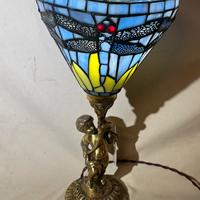 Lampada stile Tiffany - Base Bronzo con Cherubino