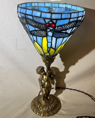 Lampada stile Tiffany - Base Bronzo con Cherubino