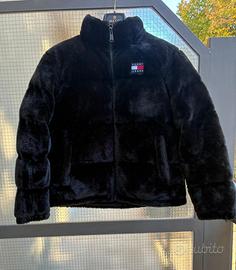 Piumino Tommy Jeans pelliccia sintetica  nero